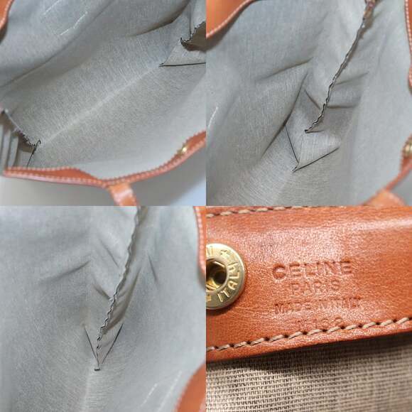 CELINE Macadam Canvas Tote Bag Pvc Brown Gold - Picture 11 of 11